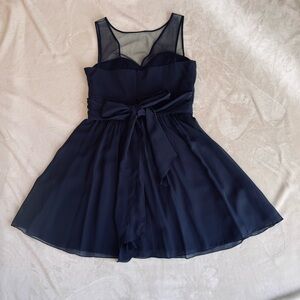 BCBGMaxAzria Navy Blue Silk Cocktail Dress, Size 10